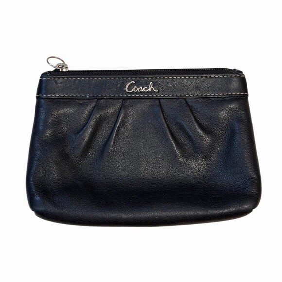 Coach Handbags - Coach Black Pleated Zip Top Pouch